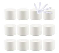 TIANZD 12 Pieces 30ml Matte White Empty Plastic Cosmetic Jars with Screw Lid Inner Liner 30g Small Containers for Homemade Cream Gel Lip Balm Salve Storage Pot with 6x Spatula