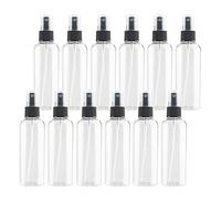 TIANZD 12 Pieces Empty 100 ml Clear PET Plastic Fine Mist Pump Spray Bottles with Black Top Portable Sprayer for Perfume Water Cosmetic Travel Containers Refillable, 2x Funnel