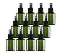 TIANZD 12 Pieces Empty 100 ml Green PET Plastic Fine Mist Pump Spray Bottles with Black Sprayer for Cosmetic Perfume Water Travel Portable Containers Refillable, 2x Funnel