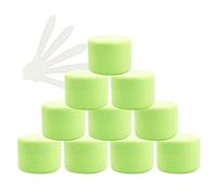 TIANZD 12 Pieces Empty 10ml Green Plastic Cosmetic Jars with Screw Lid, 10g Small Pot with Inner Linner for Cosmetic Travel Homemade Cream Gel Lip Balm Salve Storage Containers+ 5X Spatula