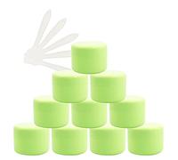 TIANZD 12 Pieces Empty 20ml Green Plastic Cosmetic Jars with Screw Lid, 20g Small Pot with Inner Linner for Cosmetic Travel Homemade Cream Gel Lip Balm Salve Storage Containers+ 5X Spatula