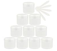 TIANZD 12 Pieces Empty 30ml Clear Plastic Cosmetic Jars with Screw Lid, 30g Small Pot with Inner Linner for Cosmetic Travel Homemade Cream Gel Lip Balm Salve Storage Containers+ 5X Spatula