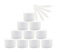 TIANZD 12 Pieces Empty 30ml White Plastic Cosmetic Jars with Screw Lid, 30g Small Pot with Inner Linner for Cosmetic Travel Homemade Cream Gel Lip Balm Salve Storage Containers+ 5X Spatula