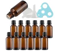 TIANZD 12Pcs 30ml Empty Amber Essential Oil Bottles with Dropper Black Tamper Evident Screw Cap Glass Vial for Cosmetic Essential Oils Chemistry Lab Chemicals Colognes Perfume Aromatherapy