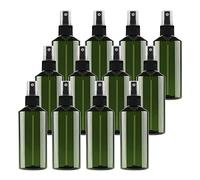 TIANZD 24 Pieces Empty 200 ml Green PET Plastic Fine Mist Pump Spray Bottles with Black Sprayer for Cosmetic Perfume Water Travel Portable Containers Refillable, 4x Funnel