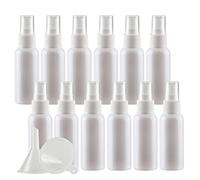 TIANZD 24 Pieces Empty 50 ml White PET Plastic Fine Mist Pump Spray Bottles with White Top Portable Sprayer for Perfume Water Cosmetic Travel Containers Refillable, 2x Funnel