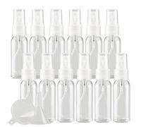 TIANZD 24 Pieces Portable Empty 30 ml Clear PET Plastic Fine Mist Pump Spray Bottles with Clear Sprayer for Perfume Water Cosmetic Travel Containers Refillable, 2x Funnel