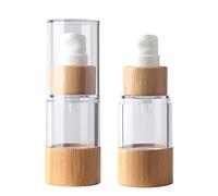 TIANZD 2Pcs Empty 20ml Transparent Airless Pump Bottles Refillable Travel Vacuum Lotion Containers with Pump for Cosmetic Foundation Lotion Gel - No Straws Required with Funnle Syringe