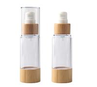 TIANZD 2Pcs Empty 30ml Transparent Airless Pump Bottles Refillable Travel Vacuum Lotion Containers with Pump for Cosmetic Foundation Lotion Gel - No Straws Required with Funnle Syringe