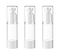 TIANZD 3Pcs Empty 30ml Transparent Airless Pump Bottles Refillable Clear Travel Vacuum Lotion Pump Containers for Cosmetic Foundation Lotion Gel - No Straw Required