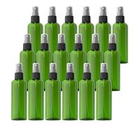 TIANZD 50 Pieces Empty 100 ml Green PET Plastic Fine Mist Pump Spray Bottles with Black Top Portable Sprayer for Perfume Water Cosmetic Travel Containers Refillable, 2x Funnel