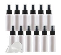 TIANZD 50 Pieces Empty 50 ml White PET Plastic Fine Mist Pump Spray Bottles with Black Top Portable Sprayer for Perfume Water Cosmetic Travel Containers Refillable, 2x Funnel