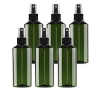 TIANZD 6 Pieces Empty 150 ml Green PET Plastic Fine Mist Pump Spray Bottles with Black Sprayer for Cosmetic Perfume Water Travel Portable Containers Refillable, 1x Funnel