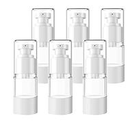 TIANZD 6Pcs Empty 15ml Transparent Airless Pump Bottles Refillable Clear Travel Vacuum Lotion Pump Containers for Cosmetic Foundation Lotion Gel - No Straw Required