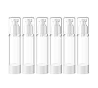 TIANZD 6Pcs Empty 50ml Transparent Airless Pump Bottles Refillable Clear Travel Vacuum Lotion Pump Containers for Cosmetic Foundation Lotion Gel - No Straw Required