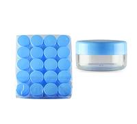 TIANZD Pack of 20 Empty 10 g Small Round Transparent Acrylic Jars with Blue Screw Cap 10 ml Sample Storage Pots Plastic Cosmetic Jar for Nail Art Lip Blam Cream