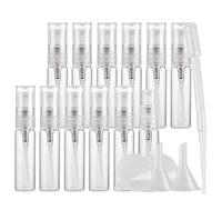 TIANZD Pack of 25 Empty 5ml Clear Transparent Glass Fine Mist Pump Spray Bottles Travel Mini Portable Spray Perfume Cosmetic Containers Sample Vials Refillable with Funnel and Dropper