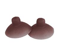 TiaoBug 1 Pair Self Suction Nipples Washable Reusable Silicone Nipples Covers for Breast Form Crossdresser Cosplay Costume D Brown L