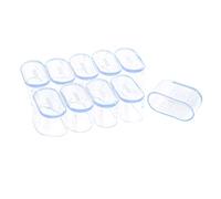 TiaoBug 10Pcs Rubber Furniture Pads Oval Shape Table Chair Leg Foot End Caps Covers Floor Protectors Prevent Scratches and Noise for Home Patio Garden Office Clear 25 * 50mm