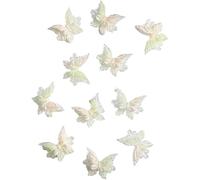 TiaoBug 30Pcs 3D Butterfly Nail Stickers Self Adhesive Nail Art Decals for Women Girls Manicure DIY Nail Decorations Waterproof Long Lasting Light Green One Size