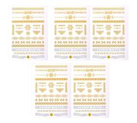 TiaoBug 5 Sheets Metallic Gold Temporary Tattoos Body Art Stickers Waterproof Tattoo for Women Girls Type E One Size