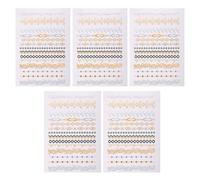 TiaoBug 5 Sheets Metallic Gold Temporary Tattoos Body Art Stickers Waterproof Tattoo for Women Girls Type B One Size