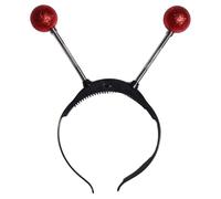 TiaoBug Antenna Headband for Adults Kids, Luminous Alien Head Boppers for Space Theme Party Halloween Costume Outfit Red One Size