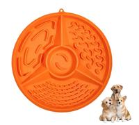 TiaoBug Anti-Gulp Slow Feeder Dog Bowl Silicone Maze Puzzle with Non-Slip Bottom Promotes Healthy Eating for Dogs Cats Orange One Size