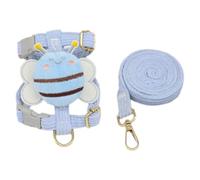 TiaoBug Bee Shaped Small Dog Harness and Leash Set Puppy Walking Vest with Lead for Cats Rabbits Small Dogs Blue M