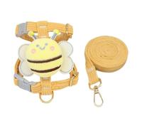 TiaoBug Bee Shaped Small Dog Harness and Leash Set Puppy Walking Vest with Lead for Cats Rabbits Small Dogs Yellow L