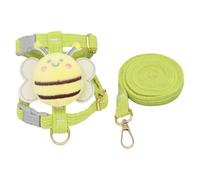 TiaoBug Bee Shaped Small Dog Harness and Leash Set Puppy Walking Vest with Lead for Cats Rabbits Small Dogs Green L