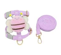 TiaoBug Bee Shaped Small Dog Harness and Leash Set Puppy Walking Vest with Lead for Cats Rabbits Small Dogs Purple S