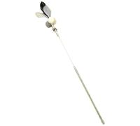 TiaoBug Cat Teaser Wand with Feather Bell Fun Exercise Toy for Indoor Cats and Kittens to Pounce Jump B Grey One Size