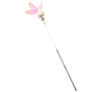 TiaoBug Cat Teaser Wand with Feather Bell Fun Exercise Toy for Indoor Cats and Kittens to Pounce Jump B Pink One Size
