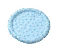 TiaoBug Circular Pet Cooling Mat with Soft Gel Filler Waterproof Dog Cat Ice Pad for Hot Weather Durable Washable Design Blue Snowflake 50cm