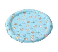 TiaoBug Circular Pet Cooling Mat with Soft Gel Filler Waterproof Dog Cat Ice Pad for Hot Weather Durable Washable Design Blue Bear 50cm