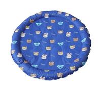 TiaoBug Circular Pet Cooling Mat with Soft Gel Filler Waterproof Dog Cat Ice Pad for Hot Weather Durable Washable Design Royal Blue Bear 50cm