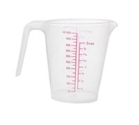 TiaoBug Clear Plastic Measuring Cups Graduated Liquid and Dry Measuring Jugs with Handle and Spout for Laboratory Kitchen Cooking Baking 500ML Clear 500ML