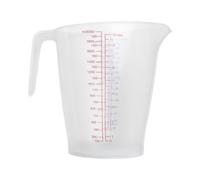 TiaoBug Clear Plastic Measuring Cups Graduated Liquid and Dry Measuring Jugs with Handle and Spout for Laboratory Kitchen Cooking Baking 2000ML Clear Red 2000ML