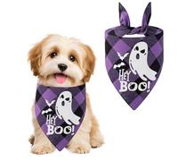 TiaoBug Dog Bandana Halloween Plaid Adjustable Pet Scarf Holiday Party Costume Accessory for Boy Girl Medium Large Dogs Type A One Size