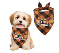 TiaoBug Dog Bandana Halloween Plaid Adjustable Pet Scarf Holiday Party Costume Accessory for Boy Girl Medium Large Dogs Type H One Size