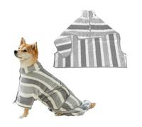 TiaoBug Dog Bathrobe for After Swimming Quick Dry Microfiber Absorbent Robe with Adjustable Belly Strap Pet Drying Coat Gray M