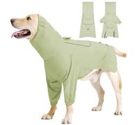 TiaoBug Dog Raincoat Waterproof Adjustable Poncho with Hood Two-Legged Rain Jacket for Dogs Full Coverage Light Green L