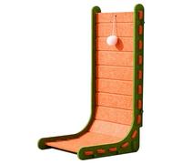 TiaoBug Durable L-Shaped Cat Scratch Pad Felt Cat Scratching Board with Interactive Plush Ball Easy to Clean Orange One Size