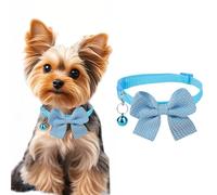 TiaoBug Fancy Bling Cat Collar with Floral Rhinestones and Bell Breakaway Safety Collar for Kittens Small Dogs Blue A One Size