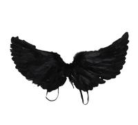 TiaoBug Feather Fairy Wings Princess Angel Wing for Stage Show Halloween Party Dress Up Black 80 * 40cm One Size