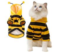 TiaoBug Funny Bee Pet Costume Hoodie Soft Hooded Jacket for Dog Cat Halloween Party Christmas Photo Shoot Yellow XXL