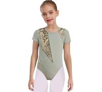 TiaoBug Girls Ballet Leotard Dance Soft Tank Leotard Gymnastics Sports Costume for Dance Training Class Competition Light Green 9-10 Years