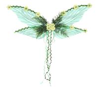 TiaoBug Green Fairy Butterfly Wings Flowers Angel Elf Wing Princess Halloween Fancy Dress Up Costumes Green One Size