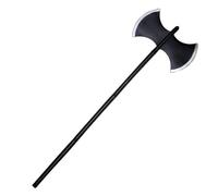 TiaoBug Halloween Fake Plastic Death Scythe Battle Axe Red Devil Pitchfork Cosplay Accessory Axe A One Size
